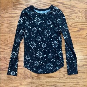 No Boundaries Black Celestial Print Top